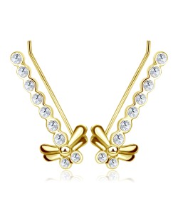 Gold Plated Silver Dragonfly Shaped Earrings EL-130-GP